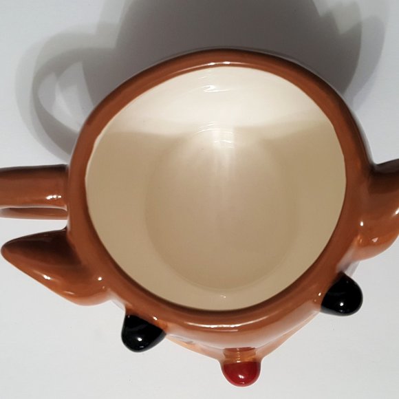 NEW RARE Pottery Barn Kids Set of 4 Rudolph Character Shaped Stoneware M… - Picture 4 of 9